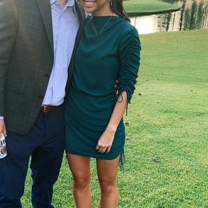 Ruched Tie Mini Dress